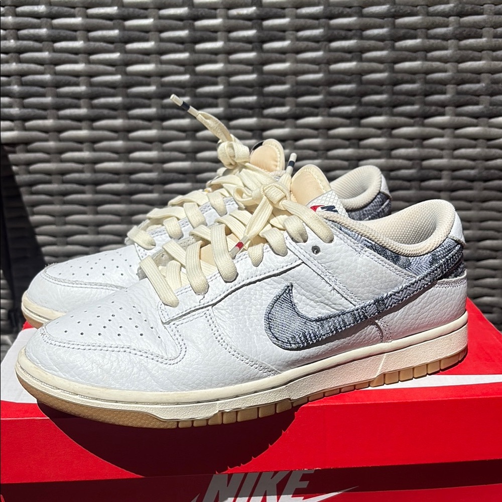 Nike Cream and Gray/Blue Sneakers